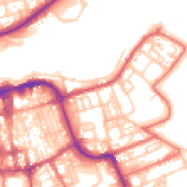 Daytime road noise heatmap for SR1 2AZ