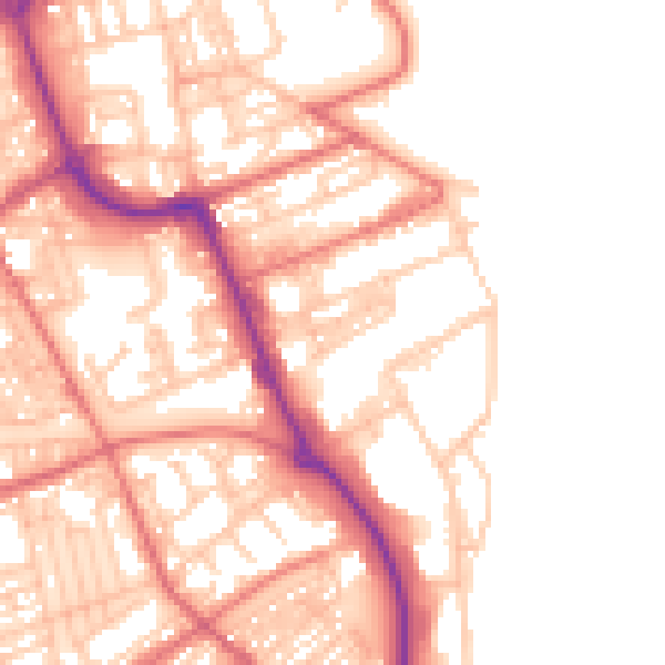 Daytime road noise heatmap for SR1 2NX