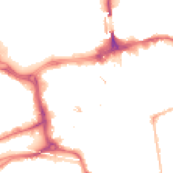 Night-time road noise heatmap for SR1 3DX