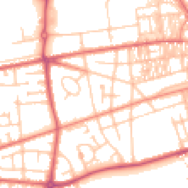 Daytime road noise heatmap for SR4 0AU