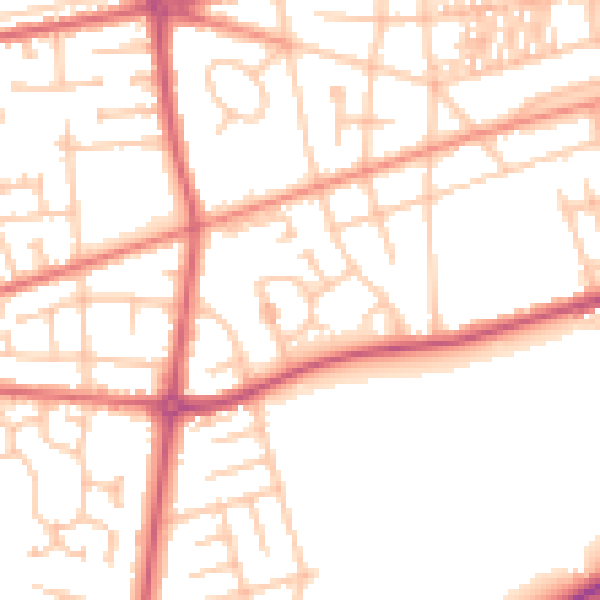 Daytime road noise heatmap for SR4 0AY