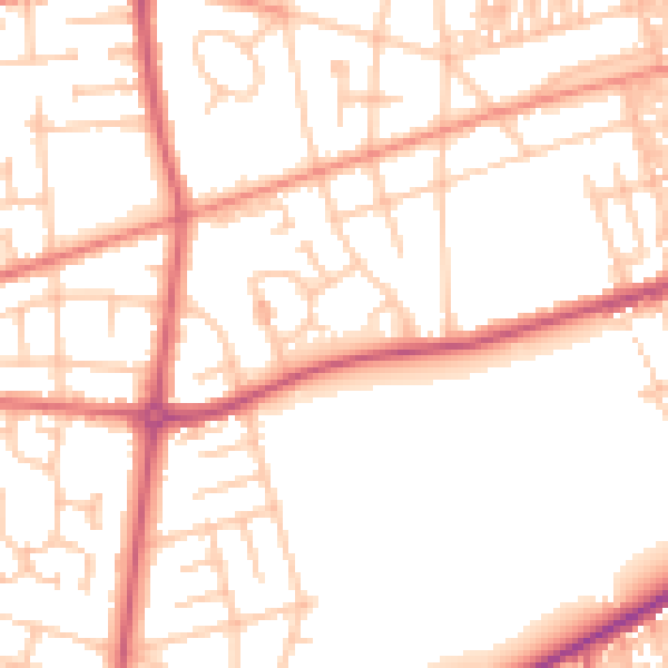 Daytime road noise heatmap for SR4 0BA