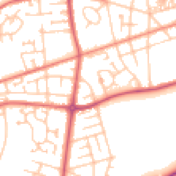 Daytime road noise heatmap for SR4 0BJ