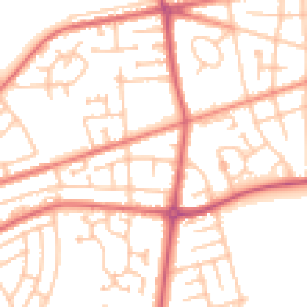 Daytime road noise heatmap for SR4 0BN