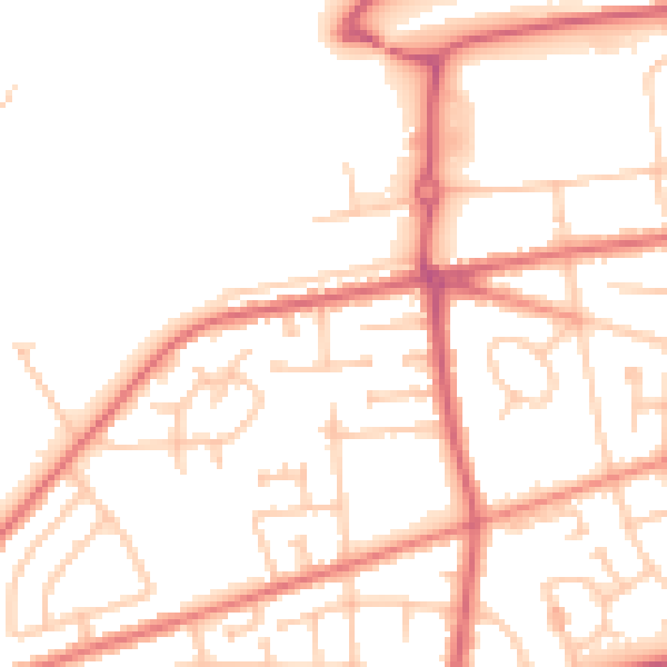 Daytime road noise heatmap for SR4 0BQ