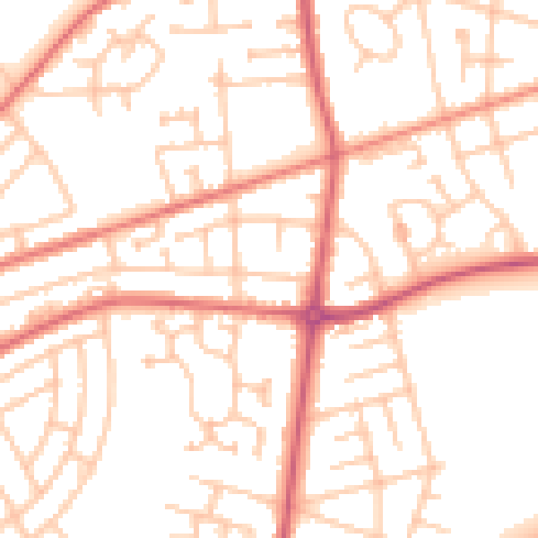 Daytime road noise heatmap for SR4 0BU