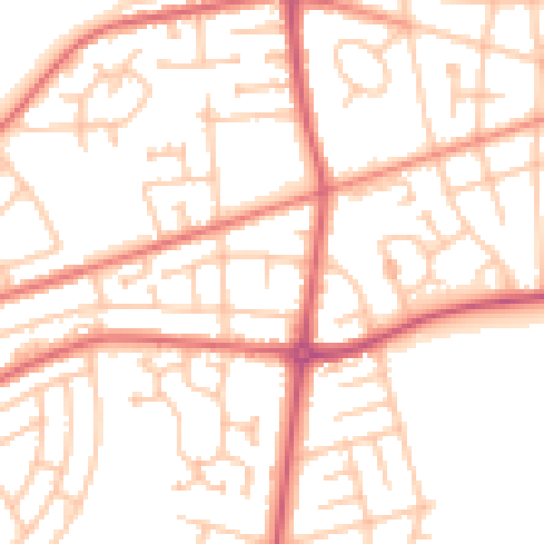 Daytime road noise heatmap for SR4 0BW