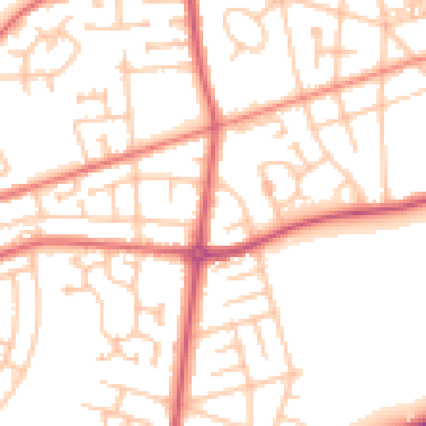 Daytime road noise heatmap for SR4 0BX