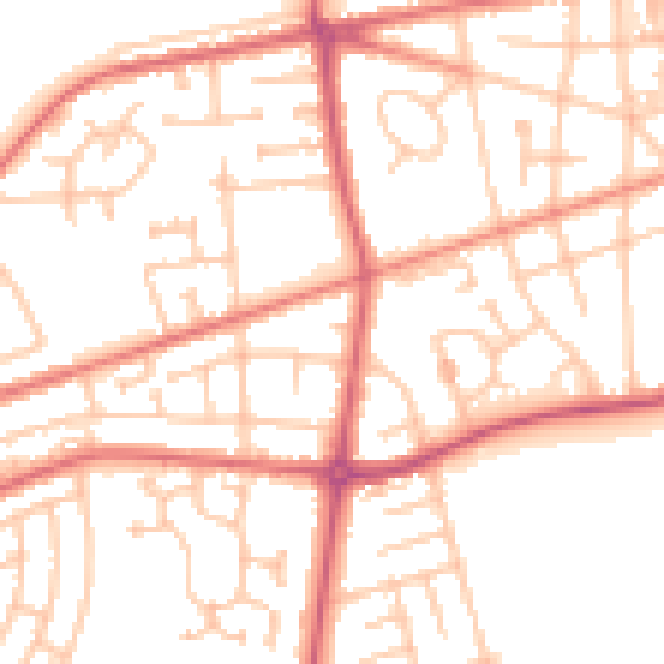 Daytime road noise heatmap for SR4 0BZ