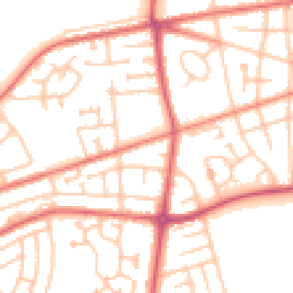 Daytime road noise heatmap for SR4 0DD