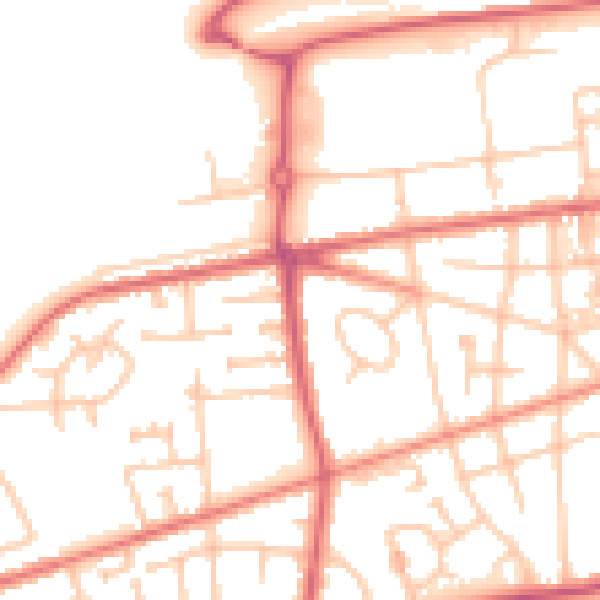 Daytime road noise heatmap for SR4 0DW