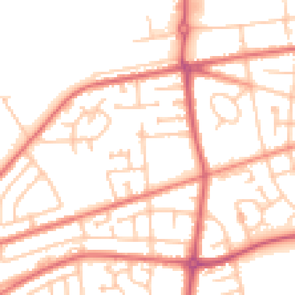 Daytime road noise heatmap for SR4 0DX