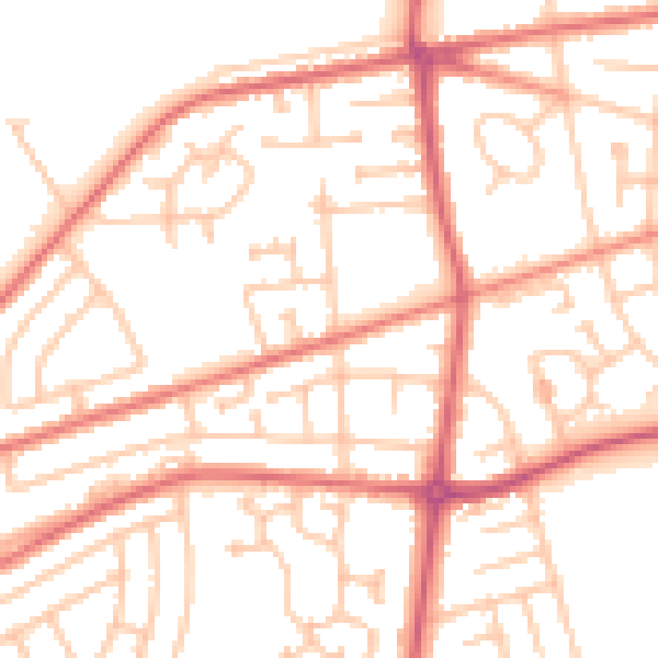 Daytime road noise heatmap for SR4 0DY