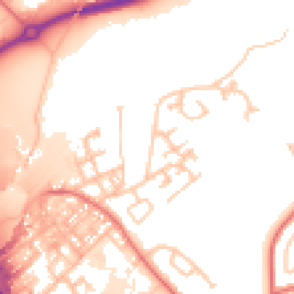 Daytime road noise heatmap for SR4 0RE