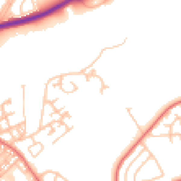 Daytime road noise heatmap for SR4 0RN