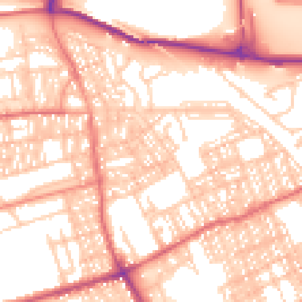 Daytime road noise heatmap for SR4 6QQ