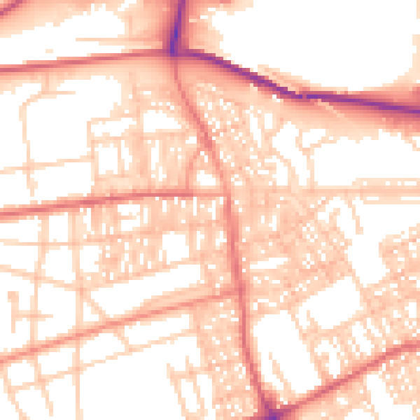 Daytime road noise heatmap for SR4 6QX