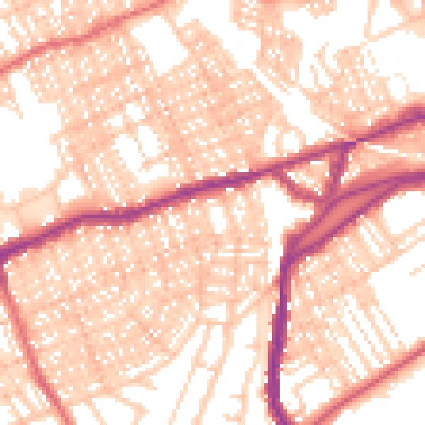 Daytime road noise heatmap for SR4 7HX