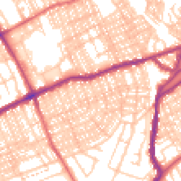 Daytime road noise heatmap for SR4 7JS