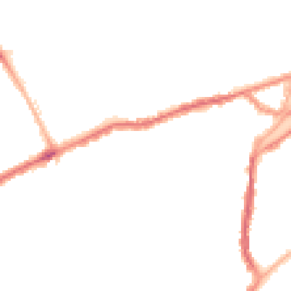 Night-time road noise heatmap for SR4 7JS