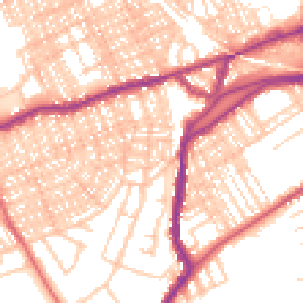 Daytime road noise heatmap for SR4 7LY