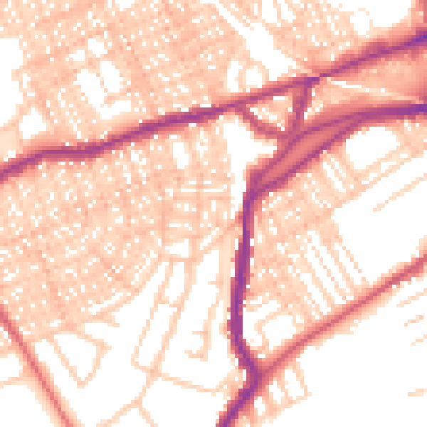 Daytime road noise heatmap for SR4 7NA
