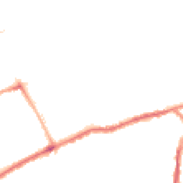 Night-time road noise heatmap for SR4 7UX