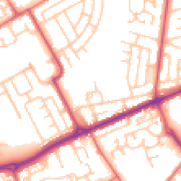 Daytime road noise heatmap for SR4 8AW