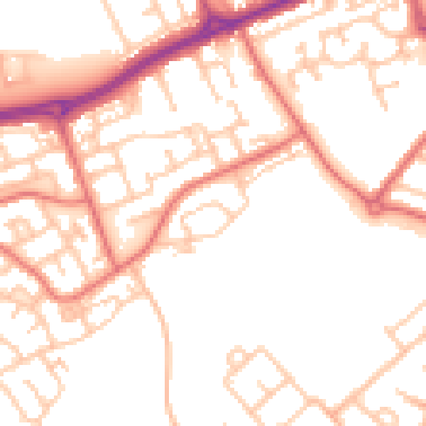 Daytime road noise heatmap for SR4 8HX