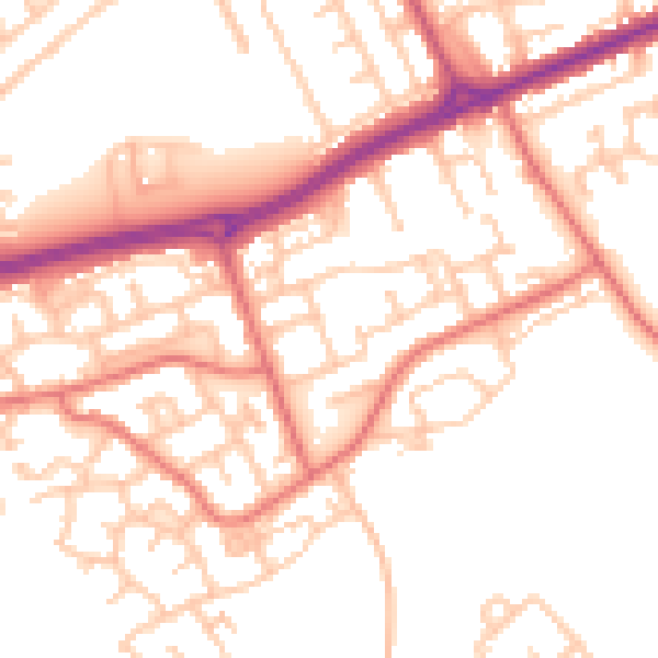 Daytime road noise heatmap for SR4 8JZ