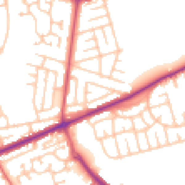 Daytime road noise heatmap for SR4 8LX