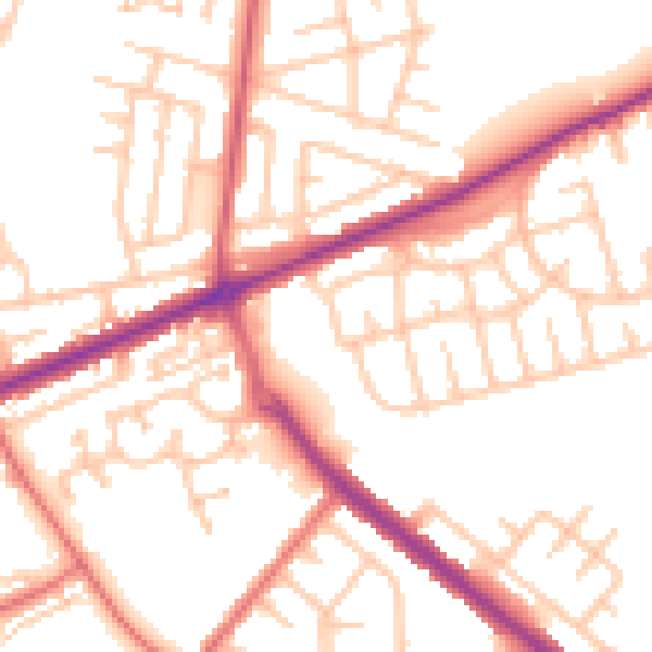 Daytime road noise heatmap for SR4 8NL