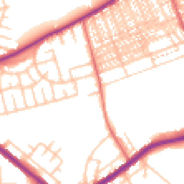 Daytime road noise heatmap for SR4 8QF