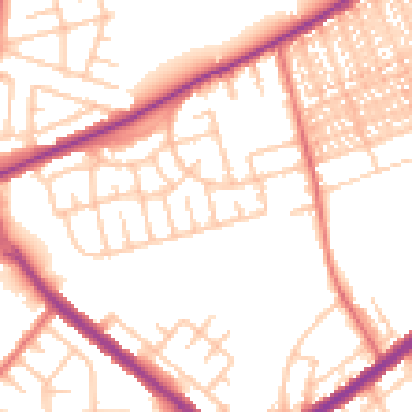 Daytime road noise heatmap for SR4 8QJ