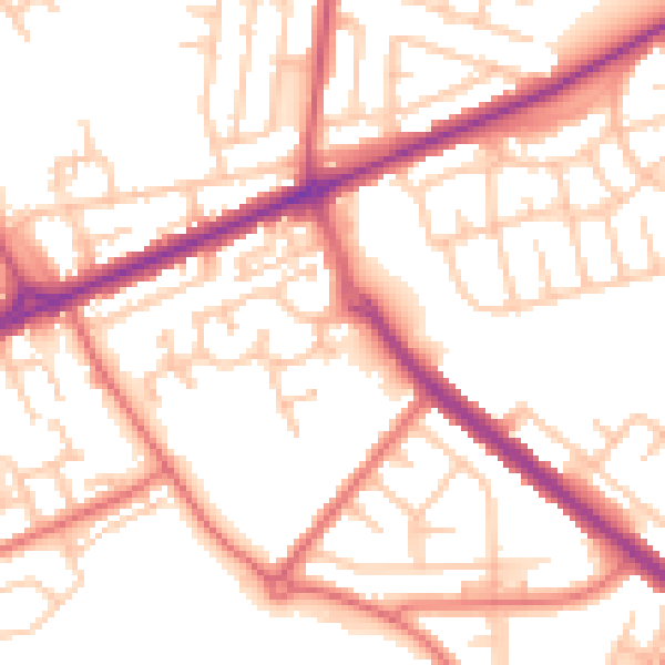 Daytime road noise heatmap for SR4 8RP
