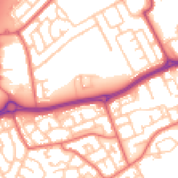 Daytime road noise heatmap for SR4 9AL