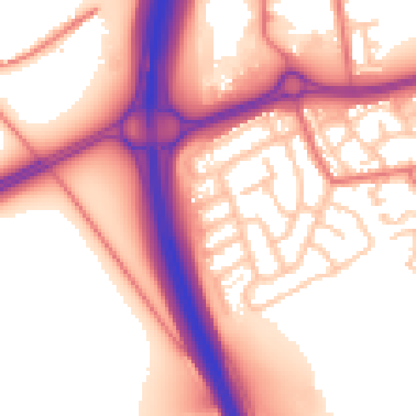 Daytime road noise heatmap for SR4 9NH