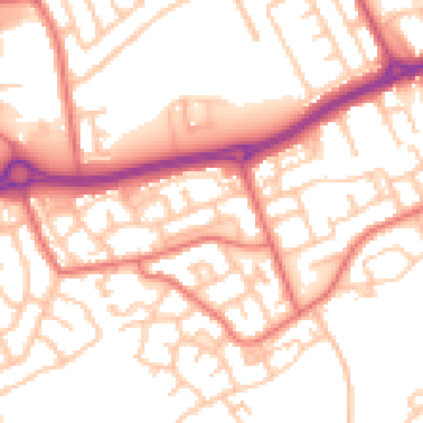 Daytime road noise heatmap for SR4 9PP