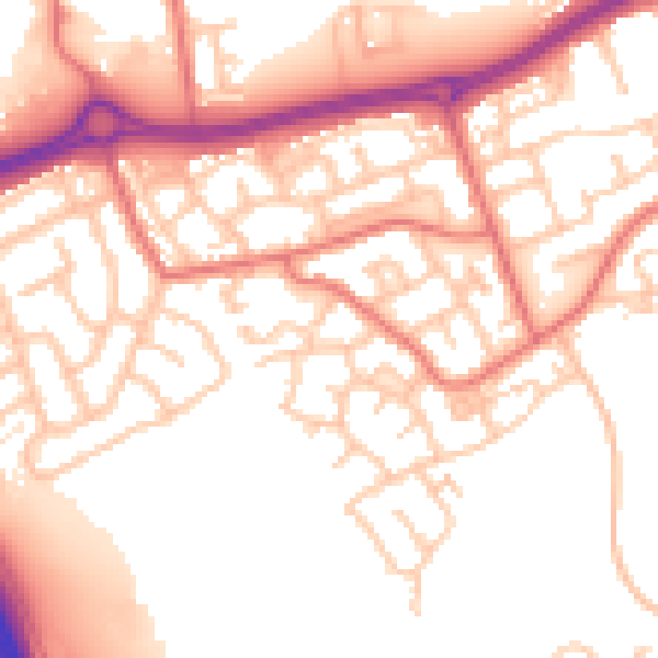 Daytime road noise heatmap for SR4 9QW