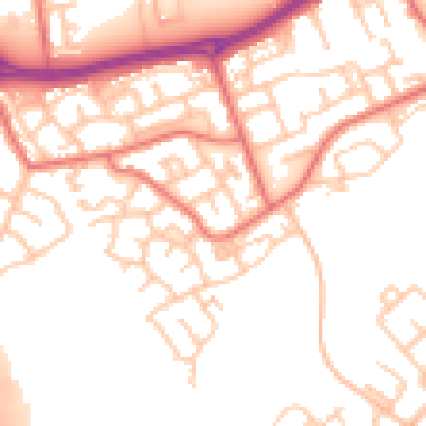 Daytime road noise heatmap for SR4 9QZ