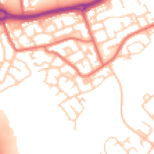 Daytime road noise heatmap for SR4 9RG