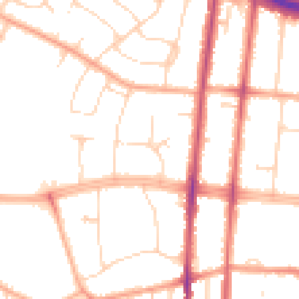 Daytime road noise heatmap for SS0 0AB