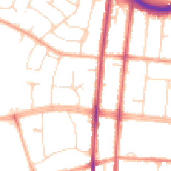 Daytime road noise heatmap for SS0 0AD