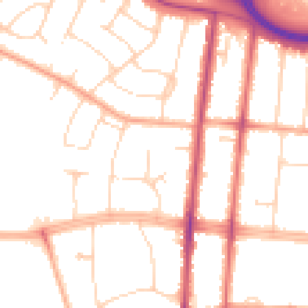 Daytime road noise heatmap for SS0 0AE