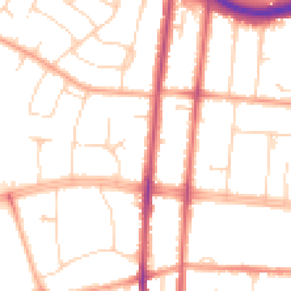 Daytime road noise heatmap for SS0 0AF