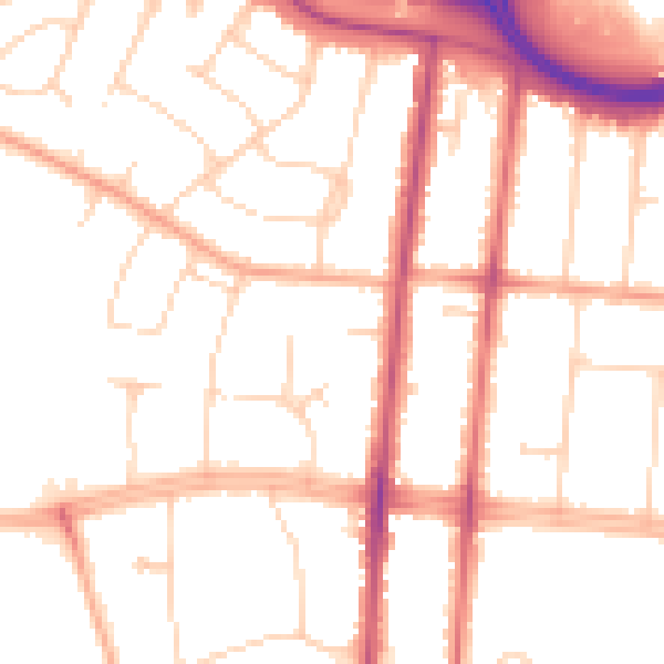Daytime road noise heatmap for SS0 0AG