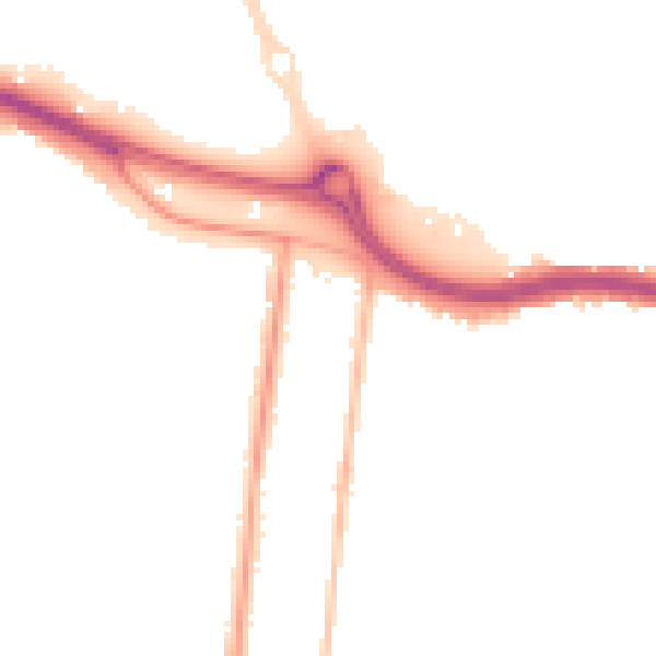 Night-time road noise heatmap for SS0 0AJ