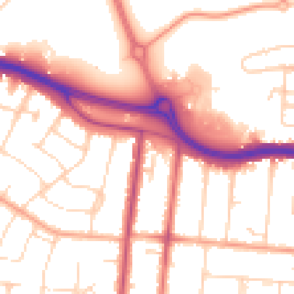 Daytime road noise heatmap for SS0 0AP