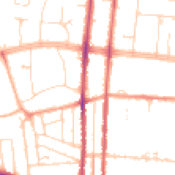 Daytime road noise heatmap for SS0 0AW