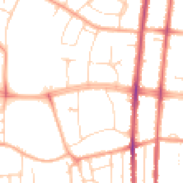 Daytime road noise heatmap for SS0 0BA